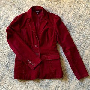 Long Tall Sally Burgundy, Corduroy Blazer - Size 12, Tall Women
